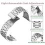 Bestig Compatible for Apple Watch Band 38mm 40mm Premium Solid Stainless Steel Metal Replacement Adjustable Sport Wristband Bracelet Strap for iWatch Series 6 SE 5 4 3 2 1(Matt Silver/Polished Silver)