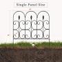 Amagabeli Decorative Garden Fence Outdoor Coated Metal Rustproof 32in x 10ft Landscape Wrought Iron Wire Border Folding Patio Fences Flower Bed Fencing Barrier Section Panels Decor Picket Edging Black