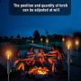Vehipa Outdoor Torches/Patio Flame Metal Torch - Set of 4, Backyard Torch with Snuffer Covers for Garden Decorating,Parties（45 in）