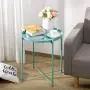 HollyHOME Tray Metal End Table, Sofa Table Small Round Side Tables, Anti-Rust and Waterproof Outdoor & Indoor Snack Table, Accent Coffee Table,(H) 20.28'' x(D) 16.38'', Blue HollyHOME Tray Metal End Table, Sofa Table Small Round Side Tables, Anti-Rust and Waterproof Outdoor & Indoor Snack Table, Accent Coffee Table,(H) 20.28'' x(D) 16.38'', Blue