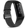 IEOVIEE Metal Loop Bands Compatible with Fitbit Charge 4 / Fitbit Charge 3 / Charge 3 SE Band, Adjustable Stainless Steel Magnetic Lock Replacement Wristbands (Small, Black)