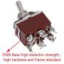 ESUPPORT Silver Contact Car Univeral Heavy Duty 20A 125V DPDT 6P On/Off/On Rocker Toggle Switch Metal Waterproof Boot Cap 12mm Pack of 3