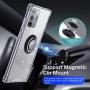 ANSIWEE Galaxy Note 20 Ultra 6.9 Inch Case, Metal Ring Kickstand Work with Magnetic Car Mount Cover Reinforced Drop Protector Bumper Clear Hard Back Cases for Samsung Galaxy Note 20 Ultra (Clear)