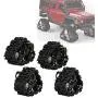 4Pcs RC Track Tyre 1/10 RC Crawler Tyre Remote Control Snow Tires Metal Crawler Accessory Part Fit for SCX-10 Series