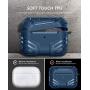 MOBOSI Vanguard Armor Series Military AirPods Pro Case, Full-Body Hard Shell Protective Cover Case Skin with Keychain for AirPod Pro 2019, Dark Blue [Front LED Visible]