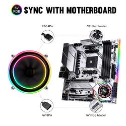 Vetroo darkFlash Shadow CPU Air Cooling Cooler PWM Aluminum LED Addressable RGB Motherboard Control Cooling Fan Motherboard Sync for Intel Core i7/i5/i3