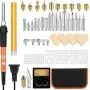 Soldering Iron Kit, 50Pcs Wood Burning Pyrography Pen Kit, 60W/110V Adjustable Temperature Welding Tool Wood Craft Tools for Wood Burning/Soldering/Carving with Stencils+ Wood Soldering Tips+ Pencils Soldering Iron Kit, 50Pcs Wood Burning Pyrography Pen Kit, 60W/110V Adjustable Temperature Welding Tool Wood Craft Tools for Wood Burning/Soldering/Carving with Stencils+ Wood Soldering Tips+ Pencils