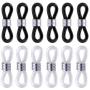 BronaGrand 60pcs Rubber Metal Ends for Eyeglass Chain Necklace Chain,Black and Clear