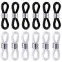 BronaGrand 60pcs Rubber Metal Ends for Eyeglass Chain Necklace Chain,Black and Clear