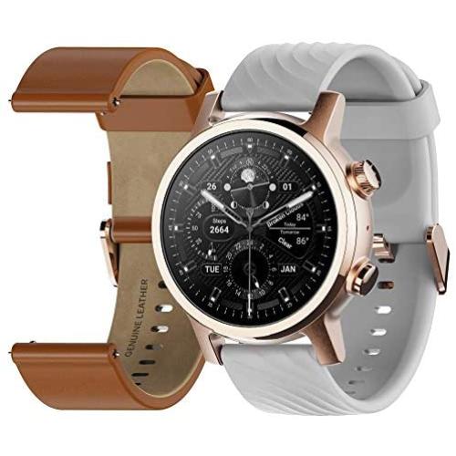 Moto 360 3rd Gen 2020 - Wear OS by Google - The Luxury Stainless Steel Smartwatch with Included Genuine Leather and High-Impact Sports Bands - Gold