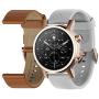 Moto 360 3rd Gen 2020 - Wear OS by Google - The Luxury Stainless Steel Smartwatch with Included Genuine Leather and High-Impact Sports Bands - Gold