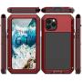 Mangix Compatible with iPhone 12 Case and iPhone 12 Pro Case (2020), Built-in Glass Screen Protector Military Grade Drop Shock Protection Metal Bumper for Apple iPhone 12/12 Pro 6.1'' (Red)