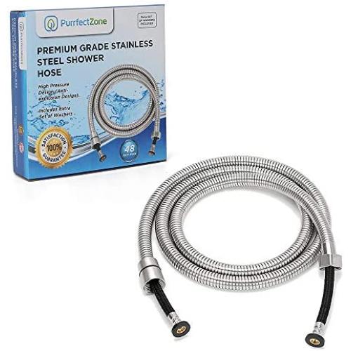 PurrfectZone Shower Hose Replacement - perfect for Shower or Bidet Sprayer, easy installation (48 inch, Brushed Nickel) PurrfectZone Shower Hose Replacement - perfect for Shower or Bidet Sprayer, easy installation (48 inch, Brushed Nickel)