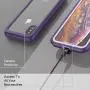 Eonfine for iPhone X Case,for iPhone Xs Case,Built-in Screen Protector Full Body Heavy Duty Shockproof Rugged Cover Skin for iPhone X/Xs 5.8inch (Purple/Clear)