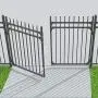 XCEL - Black Steel Anti-Rust Fence Gate - Sharp End Pickets - 4ft W x 5ft H - Easy Installation Kit, for Residential, Outdoor, Yard, Patio, Entry Way, 3-Rail Metal Gate XCEL - Black Steel Anti-Rust Fence Gate - Sharp End Pickets - 4ft W x 5ft H - Easy Installation Kit, for Residential, Outdoor, Yard, Patio, Entry Way, 3-Rail Metal Gate