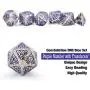 DNDND Giant DND Dice Set,7 PCS Translucent Polyhedral D&D Dice Set with Gift Metal Box for Dungeons and Dragons DND Rolling and Table Games (Translucent with Purple Number) DNDND Giant DND Dice Set,7 PCS Translucent Polyhedral D&D Dice Set with Gift Metal Box for Dungeons and Dragons DND Rolling and Table Games (Translucent with Purple Number)