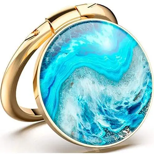 Cell Phone Ring Finger Holder Stand, Marble Phone Ring Holder Metal Phone Finger Kickstand for Magnetic Car Mount Compatible with Smartphone (Gold) Cell Phone Ring Finger Holder Stand, Marble Phone Ring Holder Metal Phone Finger Kickstand for Magnetic Car Mount Compatible with Smartphone (Gold)