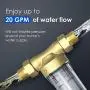 Waterdrop Backwash Spin Down Sediment Filter - Whole House Pre-Filtration System, 50-Micron, 1'' MNPT + 3/4'' FNPT, Traps Rust, Dust, Sand, BPA Free, Heavy Duty 316L Molybdenum Alloy Build