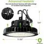 LED High Bay Light 150W 1-10V Dimmable 5000K 21,000lm UFO LED High Bay Light Fixture 5 Cable with US Plug [250W/400W MH/HPS Equiv.] Commercial Warehouse/Workshop/Wet Location Area Light