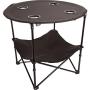 Preferred Nation Folding Table, Polyester with Metal Frame, 4 Mesh Cup Holders, Compact, Convenient Carry Case Included - Black