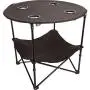 Preferred Nation Folding Table, Polyester with Metal Frame, 4 Mesh Cup Holders, Compact, Convenient Carry Case Included - Black Preferred Nation Folding Table, Polyester with Metal Frame, 4 Mesh Cup Holders, Compact, Convenient Carry Case Included - Black