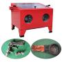 25 Gallon Bench Top Air Sandblasting Cabinet Sandblaster Blast 40-80PSI/5CFM Large Cabinet Red