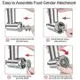 Stainless Steel Food Grinder Attachment fit KitchenAid Stand Mixers Including Sausage Stuffer, Dishwasher Safe,Durable Meat Processor Accessories Stainless Steel Food Grinder Attachment fit KitchenAid Stand Mixers Including Sausage Stuffer, Dishwasher Safe,Durable Meat Processor Accessories