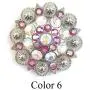 MarryAcc Berry Conchos with Screws Metal Flower Rhinestone Conchos 12 Pieces (Color 6)