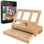 Arteza Wood Tabletop Easel, 13.38 x 10.25 x 2 Inch Portable Artist Easel Box, Adjustable Desk & Table Easel with Storage Drawer and Palette, for Painting, Drawing & Displaying Artwork