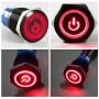 ESUPPORT Black 19mm 12V 5A Power Symbol Angel Eye Halo Car Red LED Light Metal Push Button Toggle Switch Socket Plug Wire Waterproof