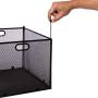 Hanging File Organizer Mesh Box - File Organizer Box Supports Letter Sized and Legal Sized Hanging Folders, Modern Black Metal Mesh Hanging File Crate, Collapsible File Organizer for Home or Office