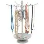 MyGift Vintage Style Whitewashed Metal 12 Hook Jewelry Organizer Tree Rack Stand w/Ring Dish Tray MyGift Vintage Style Whitewashed Metal 12 Hook Jewelry Organizer Tree Rack Stand w/Ring Dish Tray