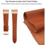 SWEES Bands Compatible for Fitbit Charge 2 Leather Small (5.6'' - 7.5''), Genuine Leather Replacement Wristband Metal Connectors Women, Black, Beige, Brown, Grey, Rose Gold, Blue