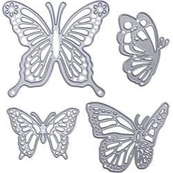 Gejoy 4 Pieces Butterfly Set Cutting Dies Metal Butterfly Die Embossing Stencils for Thanksgiving Christmas Card Paper DIY Craft Decoration