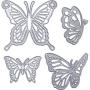 Gejoy 4 Pieces Butterfly Set Cutting Dies Metal Butterfly Die Embossing Stencils for Thanksgiving Christmas Card Paper DIY Craft Decoration