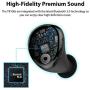 iLuv TB100 Glossy Black True Wireless Earbuds Cordless In-Ear Bluetooth 5.0 with Hands-Free Call MEMS Microphone, IPX6 Waterproof Protection, Long Playtime; Includes Compact Charging Case & 3 Ear Tips