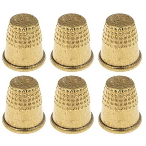 Hand Quilting Thimble - Pack of 6 - Fingertip Protection Metal Thimble - Knitting and Sewing Fingertip Safety Thimble