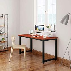 Coleshome Computer Desk 55 inch Modern Sturdy Office Desk Study Writing Desk for Home Office,Teak