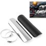 Cuque Universal Motorcycle Exhaust Pipe Heat-Shield Muffler Staight Cover Metal Steel Exhaust Muffler Pipe Heat Shield Cover Link Tube Protector Cover Heel Guard Assembly(Sliver)