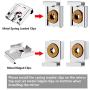 Patelai 3 Sets (12 Pieces) Spring Loaded Mirror Hanger Clips Mirror Mounting Clips with Rawl Plugs and Screws Tools