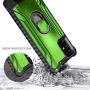 E-Began Case for Samsung Galaxy S20 Ultra, Aluminum Metal Built-in Magnetic Ring Holder Stand, Full-Body Protective Shockproof Military Cover Bumper Case (S20 Ultra 5G, 6.9 inch 2020) -Green