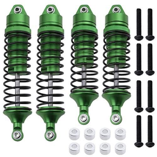 Hobbypark Aluminum Alloy Shock Absorber Assembled Full Metal Big Bore Shocks Front & Rear Replacement of 5862 for Traxxas 1/10 Slash 4x4 4WD Upgrade (4-Pack) (Green)