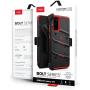 ZIZO Bolt Series for Galaxy S20 Case with Kickstand Holster Lanyard - Black & Red