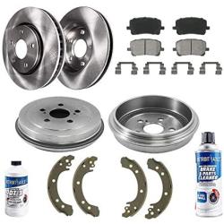 Detroit Axle - Front Disc Rotors, Ceramic Brake Pads & Rear Brake Drums Shoe replacement for 2003-2008 Corolla