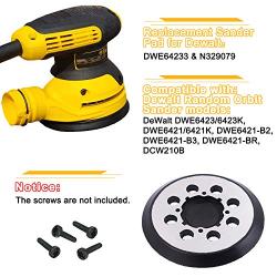 YIJIANG 3 Packs Metal 5 inch 8 Hole Hook & Loop Replacement Sander Pad Compatible with DeWalt DWE6421/6421K, DWE6423/6423K, DCW210B Random Orbital Sander Replace for Pad Part Number DWE64233 & N329079