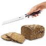 Orblue Serrated Bread Knife Ultra-Sharp Stainless Steel Professional Grade Bread Cutter - Cuts Thick Loaves Effortlessly - Ideal for Slicing Bread, Bagels, Cake (8-Inch Blade with 4.9-Inch Handle)