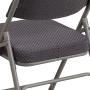 Flash Furniture HERCULES Series Premium Curved Triple Braced & Double Hinged Gray Fabric Metal Folding Chair