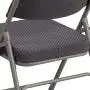 Flash Furniture HERCULES Series Premium Curved Triple Braced & Double Hinged Gray Fabric Metal Folding Chair