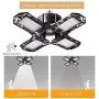 Smiling Shark LED 2PCS 120W Garage Light with Motion Sensor, High Lumens Bright Ceiling Lights with 4 Adjustable Panels for Warehouse, Basement, Parking Lot, Barn Smiling Shark LED 2PCS 120W Garage Light with Motion Sensor, High Lumens Bright Ceiling Lights with 4 Adjustable Panels for Warehouse, Basement, Parking Lot, Barn