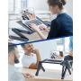 Adjustable Laptop Table, RAINBEAN Laptop Stand for Bed Portable Lap Desk Foldable Laptop Workstation Notebook Riser with Mouse Pad Side Ergonomic Computer Tray Reading Holder TV Bed Tray Standing Desk